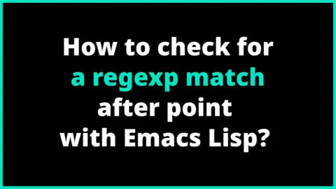 How to check for a regexp match after point with Emacs Lisp?